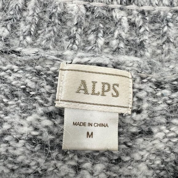 ALPS Women's M Alpaca Blend Cardigan Sweater Heather Gray Button Up Cabin Core - Picture 3 of 11